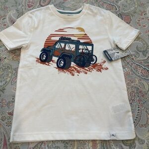 Tommy Bahama Kids White Tee with Off-Road Graphic Boys 5/6 NWT